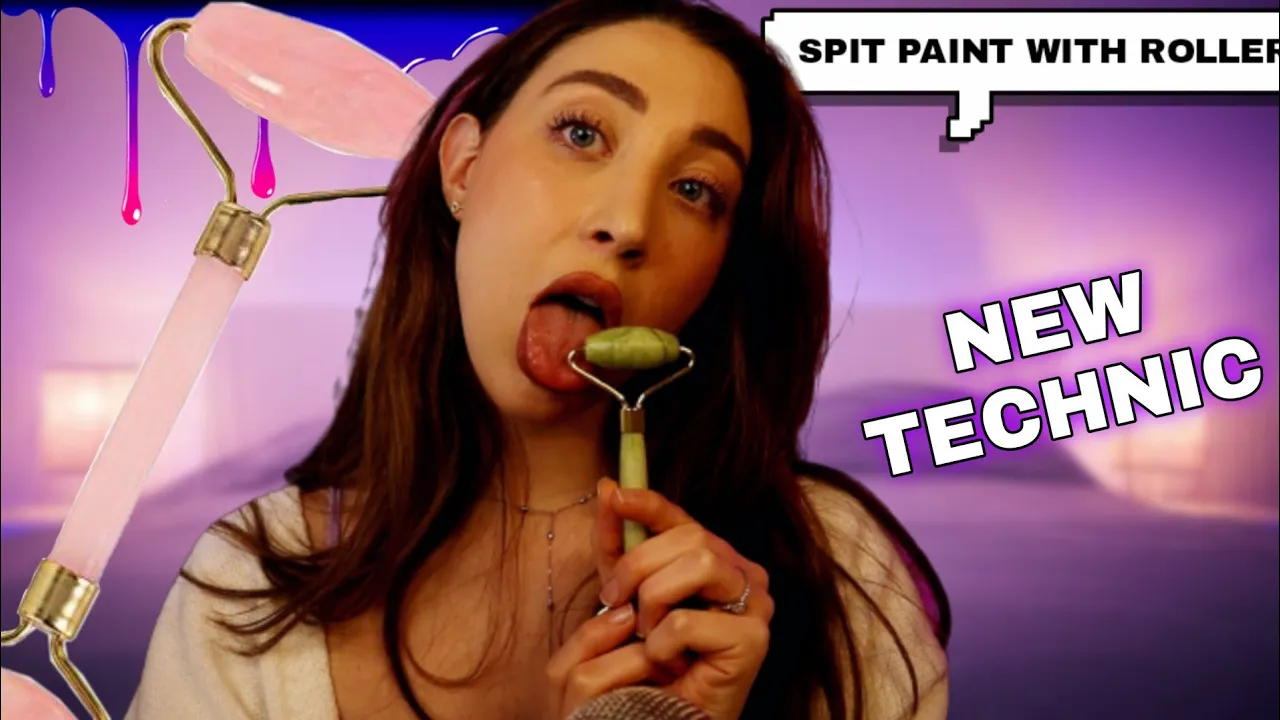 ASMR SPIT PAINTING YOU WITH A ROLLER | NEW TECHNIC! MOUTH SOUNDS ASMR-助眠云视听